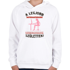 PRINTFASHION Informatikus nő szülinapja december - Gyerek kapucnis pulóver - Fehér gyerek pulóver, kardigán