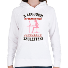 PRINTFASHION Informatikus nő szülinapja január - Női kapucnis pulóver - Fehér