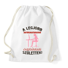PRINTFASHION Informatikus nő szülinapja január - Sportzsák, Tornazsák - Fehér tornazsák