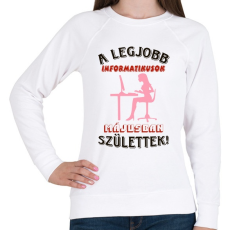 PRINTFASHION Informatikus nő szülinapja május - Női pulóver - Fehér