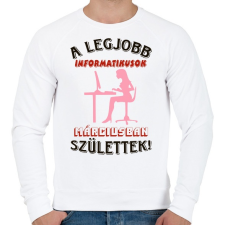 PRINTFASHION Informatikus nő szülinapja március - Férfi pulóver - Fehér férfi pulóver, kardigán