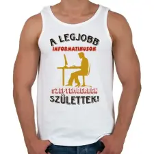 PRINTFASHION Informatikus szülinapja szeptember - Férfi atléta - Fehér atléta, trikó