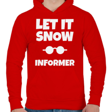 PRINTFASHION INFORMER - Férfi kapucnis pulóver - Piros