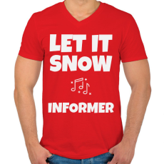 PRINTFASHION INFORMER - Férfi V-nyakú póló - Piros