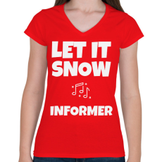 PRINTFASHION INFORMER - Női V-nyakú póló - Piros
