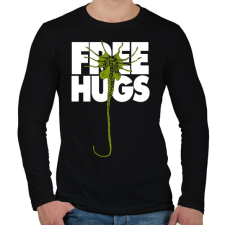 PRINTFASHION Ingyen ölelés - Férfi hosszú ujjú póló - Fekete férfi póló