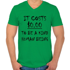 PRINTFASHION Ingyen van a kedves személyiség - Férfi V-nyakú póló - Zöld férfi póló