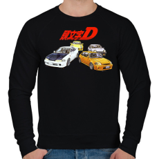 PRINTFASHION Initial D - Férfi pulóver - Fekete