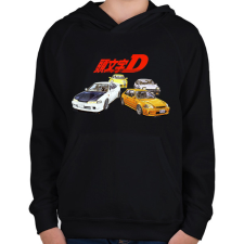 PRINTFASHION Initial D - Gyerek kapucnis pulóver - Fekete gyerek pulóver, kardigán
