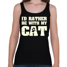 PRINTFASHION Inkább a macskámmal vagyok - Női atléta - Fekete