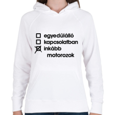 PRINTFASHION inkább - Női kapucnis pulóver - Fehér női pulóver, kardigán