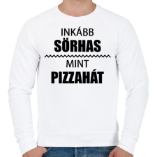 PRINTFASHION Inkább sörhas, mint pizzahát - Férfi pulóver - Fehér férfi pulóver, kardigán