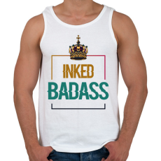 PRINTFASHION Inked Badass - Férfi atléta - Fehér