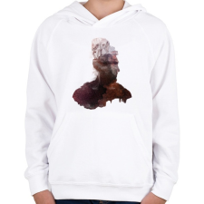 PRINTFASHION Inner wilderness - Gyerek kapucnis pulóver - Fehér gyerek pulóver, kardigán