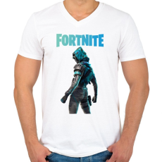 PRINTFASHION Insight Fortnite - Férfi V-nyakú póló - Fehér