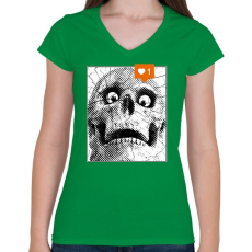 PRINTFASHION Instagram like - Női V-nyakú póló - Zöld