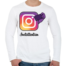 PRINTFASHION Instattention - Férfi hosszú ujjú póló - Fehér férfi póló