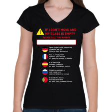 PRINTFASHION Instructions - Női V-nyakú póló - Fekete női póló