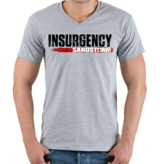 PRINTFASHION Insurgency - Sandstorm - Férfi V-nyakú póló - Sport szürke