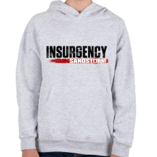 PRINTFASHION Insurgency - Sandstorm - Gyerek kapucnis pulóver - Sport szürke
