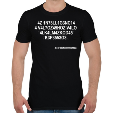 PRINTFASHION Intelligencia - Stephen Hawking - Férfi póló - Fekete férfi póló