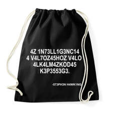 PRINTFASHION Intelligencia - Stephen Hawking - Sportzsák, Tornazsák - Fekete tornazsák