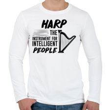 PRINTFASHION Intelligens emberek hangszere - Hárfa - Férfi hosszú ujjú póló - Fehér férfi póló
