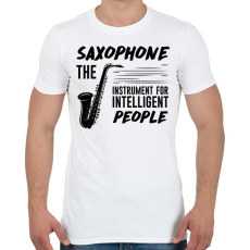 PRINTFASHION Intelligens emberek hangszere - Szaxofon - Férfi póló - Fehér