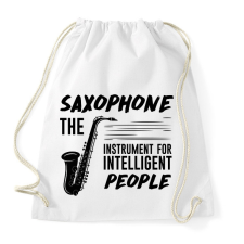 PRINTFASHION Intelligens emberek hangszere - Szaxofon - Sportzsák, Tornazsák - Fehér tornazsák