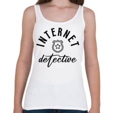 PRINTFASHION Internet detektív - Női atléta - Fehér női trikó