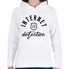 PRINTFASHION Internet detektív - Női kapucnis pulóver - Fehér női pulóver, kardigán