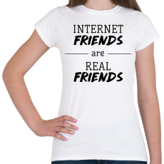 PRINTFASHION Internet friends - Női póló - Fehér