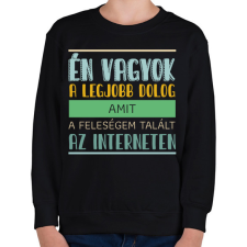 PRINTFASHION Interneten talált a feleségem - Gyerek pulóver - Fekete gyerek pulóver, kardigán