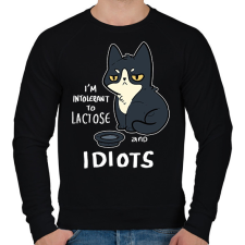 PRINTFASHION Intolerant to idiots - Férfi pulóver - Fekete férfi pulóver, kardigán