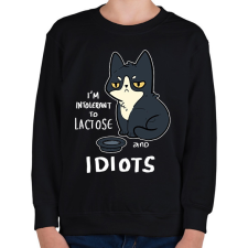PRINTFASHION Intolerant to idiots - Gyerek pulóver - Fekete gyerek pulóver, kardigán