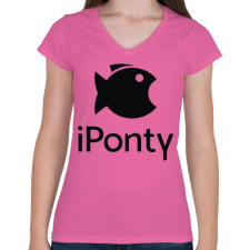 PRINTFASHION Iponty - Női V-nyakú póló - Rózsaszín női póló