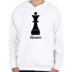 PRINTFASHION iQueen - Gyerek kapucnis pulóver - Fehér