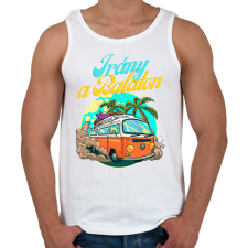 PRINTFASHION Irány a Balaton - Férfi atléta - Fehér atléta, trikó