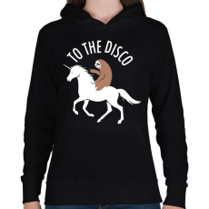 PRINTFASHION Irány a diszkó - Női kapucnis pulóver - Fekete