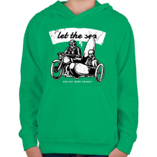 PRINTFASHION Irány a tenger! - Gyerek kapucnis pulóver - Zöld gyerek pulóver, kardigán