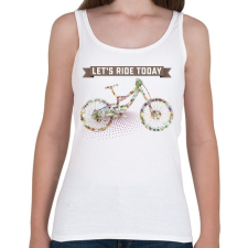 PRINTFASHION Irány biciklizni! - Női atléta - Fehér női trikó