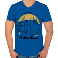 PRINTFASHION Irány egy új kaland - Férfi V-nyakú póló - Királykék férfi póló