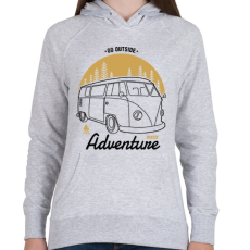 PRINTFASHION Irány egy új kaland - Női kapucnis pulóver - Sport szürke