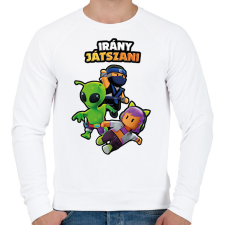 PRINTFASHION Irány játszani - Stumble Guys - Férfi pulóver - Fehér férfi pulóver, kardigán