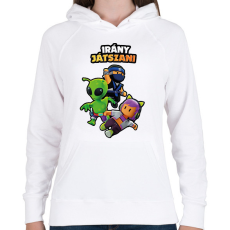 PRINTFASHION Irány játszani - Stumble Guys - Női kapucnis pulóver - Fehér