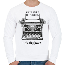 PRINTFASHION Írj részegen, szerkessz józanul - Hamingway - Férfi pulóver - Fehér férfi pulóver, kardigán