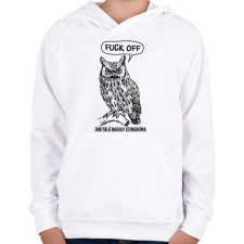 PRINTFASHION Irritáló bagoly szindróma - Gyerek kapucnis pulóver - Fehér gyerek pulóver, kardigán