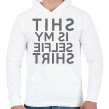 PRINTFASHION Is my selfie shirt. - Férfi kapucnis pulóver - Fehér férfi pulóver, kardigán