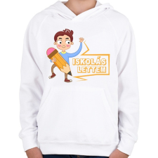 PRINTFASHION Iskolás lettem - Gyerek kapucnis pulóver - Fehér gyerek pulóver, kardigán
