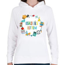 PRINTFASHION Iskolás lettem - Női kapucnis pulóver - Fehér női pulóver, kardigán
